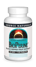 Source Naturals BioPerine - Extracto de Fruto de Pimienta Negra, Promueve la Absorción de Nutrientes* 10 mg, 120 Tabletas - imagen 1
