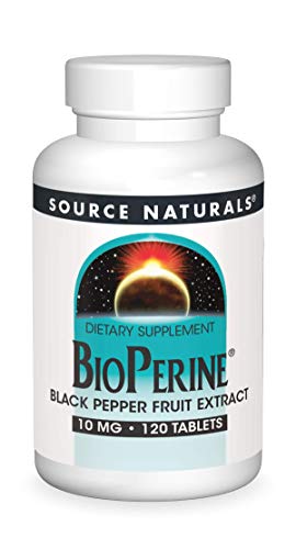 Source Naturals BioPerine - Extracto de Fruto de Pimienta Negra, Promueve la Absorción de Nutrientes* 10 mg, 120 Tabletas - imagen 1