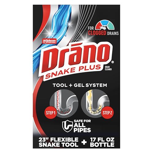Sistema Drano Snake Plus con Gel, Desatascador de Drenaje y Herramienta de 23 Pulgadas, Elimina Cabello y Obstrucciones, Línea Comercial 16 Fl oz - imagen 3
