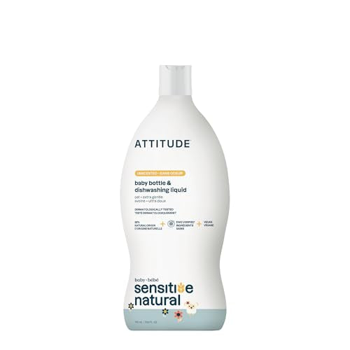 Jabón para Biberones y Platos ATTITUDE con Extracto de Avena, EWG Verificado, Sin Fragancia ni Colorantes, 23.7 Fl Oz - imagen 1