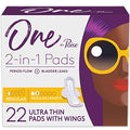 Toallas Femeninas One by Poise con Alas (2 en 1 para Menstruación y Fugas de Orina), Regular, Absorbencia Regular para Flujo Menstrual, 22 Piezas - imagen 1