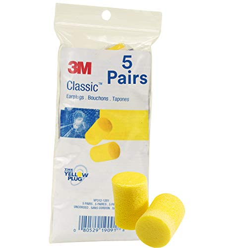 Tapones para oídos 3M, 5 pares en bolsa, E-A-R Classic VP312-1201, desechables y sin cordón, espuma, NRR 29, para perforación, molienda y soldadura. - imagen 3