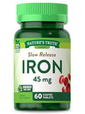 Suplemento de Hierro Nature's Truth | 45 mg | 60 Tabletas | Sulfato Ferroso | Vitamina No GMO y Sin Gluten para Hombres y Mujeres - imagen 1