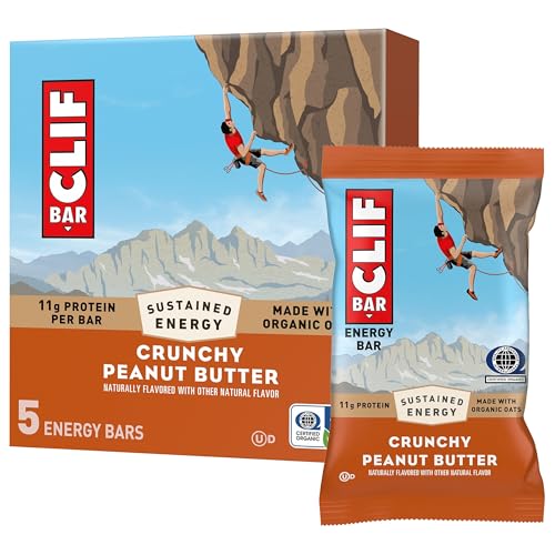 CLIF BAR - Barras de Proteína Energéticas - Mantequilla de Cacahuate Crujiente - Hechas con Avena Orgánica - No Transgénicas - (Paquete de 5) - imagen 1