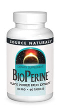 Source Naturals BioPerine, Extracto de Fruto de Pimienta Negra - Promueve la Absorción de Nutrientes - 60 Tabletas - imagen 1