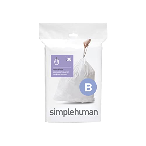 Bolsas de basura con cordón simplehuman Code B, paquete de 30, 6 litros / 1.6 galones, color blanco - imagen 3