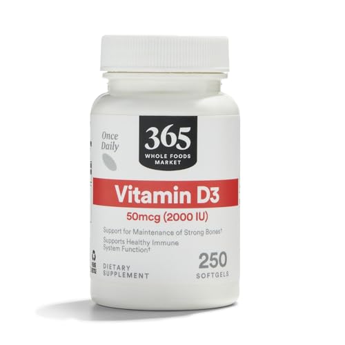 365 by Whole Foods Market, Vitamina D3 2000 IU, 250 cápsulas - imagen 4