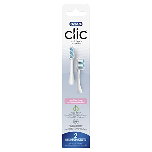 Cabezas de cepillo de repuesto Oral-B Clic para dientes sensibles, color blanco, paquete de 2 unidades - imagen 2