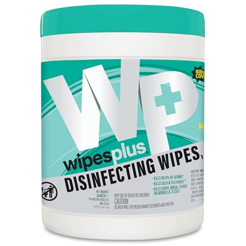 Toallitas Desinfectantes WIPESPLUS en Envase, Sin Cloro, Aroma a Limón para Hogar y Negocios, 240 Piezas - imagen 2