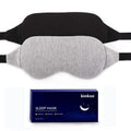 Mascarilla para Dormir Kimkoo - Máscara para Ojos, Bloquea la Luz Perfectamente, Suave y Cómoda, Ideal para Viajes, Incluye Bolsa (Negro+Gris) - imagen 1