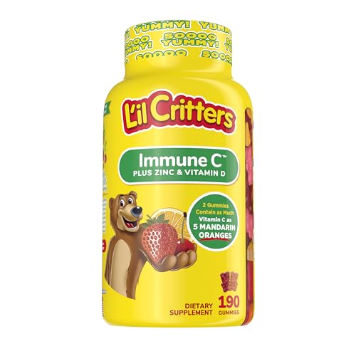 Suplemento Gummy L'il Critters para Niños con Vitamina C, Zinc y Vitamina D3 para el Apoyo Inmunológico, 190 piezas (suministro de 95-190 días), 4 - imagen 4