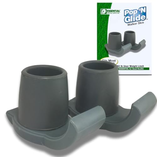 Deslizadores Pop & Glide para Andador de Uso Fácil Essential Medical Supply, 2 Piezas - Accesorios Universales en Color Gris - imagen 1
