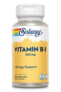 SOLARAY Vitamina B-1 100 mg | Apoyo a la Energía Saludable, Metabolismo, Piel, Cerebro, Corazón y Sistema Nervioso | 100 VegCaps - imagen 1