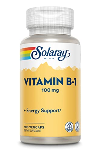 SOLARAY Vitamina B-1 100 mg | Apoyo a la Energía Saludable, Metabolismo, Piel, Cerebro, Corazón y Sistema Nervioso | 100 VegCaps - imagen 3