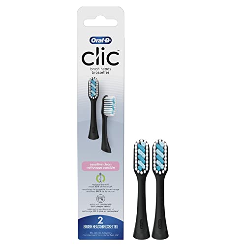 Cabezas de cepillo de repuesto Oral-B Clic para cepillo de dientes, limpieza suave, color negro, paquete de 2 unidades - imagen 4