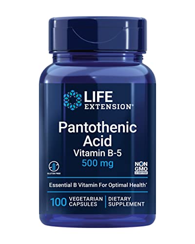Ácido Pantoténico Life Extension, 500 mg, Vitamina B5, Apoyo al Metabolismo Saludable, Energía Mitocondrial, 100 Cápsulas Veganas y Sin Gluten - imagen 3
