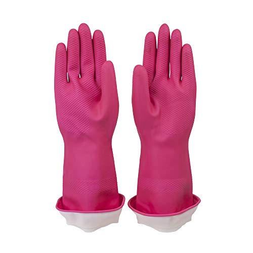 Guantes Premium Waterblock Casabella 46060, Talla Grande, 1 Par, Color Rosa - imagen 4