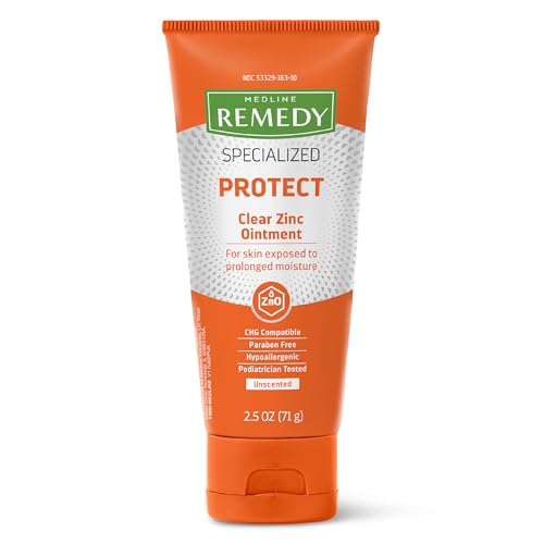 Ungüento de Óxido de Zinc Medline Remedy (Tubo de 2.5 oz), Sin Fragancia, Protectante Transparente, Cuidado de Incontinencia, Irritación por Pañal, - imagen 1
