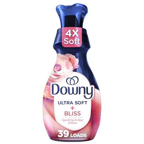 Suavizante de Telas Líquido Downy Ultra Soft, Bliss, Ámbar Brillante y Rosa, 26 oz, Rinde para 39 Lavados - imagen 1