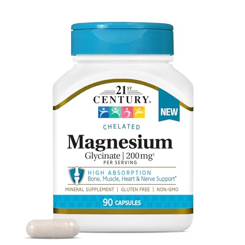 Cápsulas de Glicinato de Magnesio 200 mg por Porción, 90 Contenidos - 21st Century - imagen 4