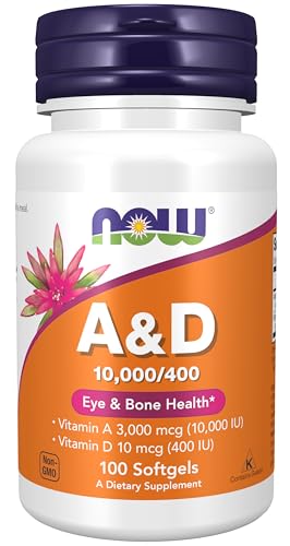 NOW Suplementos, Vitamina A y D 10,000/400 UI, Salud Visual*, Nutrición Esencial, 100 Softgels - imagen 4