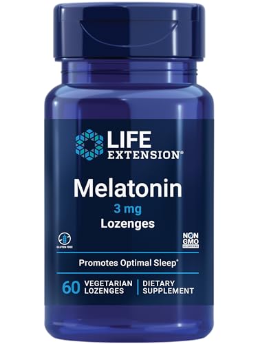Melatonina Life Extension 3 mg, Apoyo Óptimo para el Sueño, Ritmos Circadianos Saludables, 60 Pastillas Masticables Sin Gluten y No Transgénicas - imagen 1