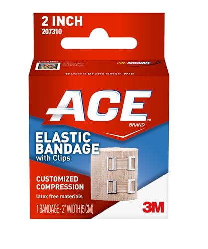 Venda elástico ACE de 2 pulgadas con clips, color beige, ideal para muñeca, pie y más, 1 unidad - imagen 3