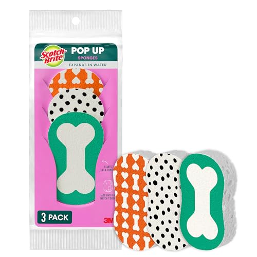 Esponjas Scotch-Brite Dog Pop Up Sin Rayones, Edición Limitada, Se Expande en Agua, Paquete de 3 - imagen 2