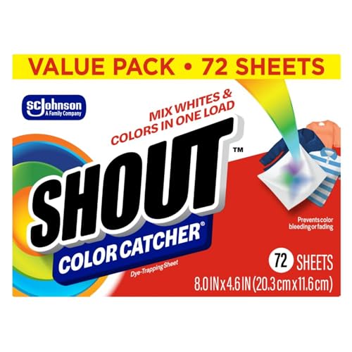 Hojas Shout Color Catcher para Lavado, Mantiene los Colores Originales de la Ropa, Paquete de 72 Unidades - imagen 1