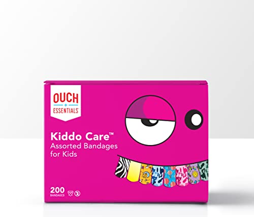 Ouch Essentials Kiddo Care - Curitas Adhesivas para Niños, Estilos Variados, Paquete de 200 unidades - imagen 2