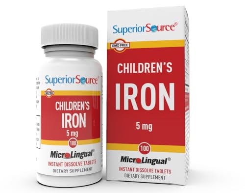 Suplemento de Hierro Superior Source para Niños 5 mg - Ferrous Fumarate - Apoyo a la Salud Celular y Desarrollo - 100 Tabletas de Disolución - imagen 4