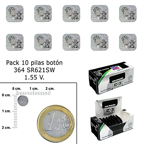 Batería de Reloj Maxell de Óxido de Plata SR621SW de Bajo Consumo, Reemplaza 364 - imagen 5