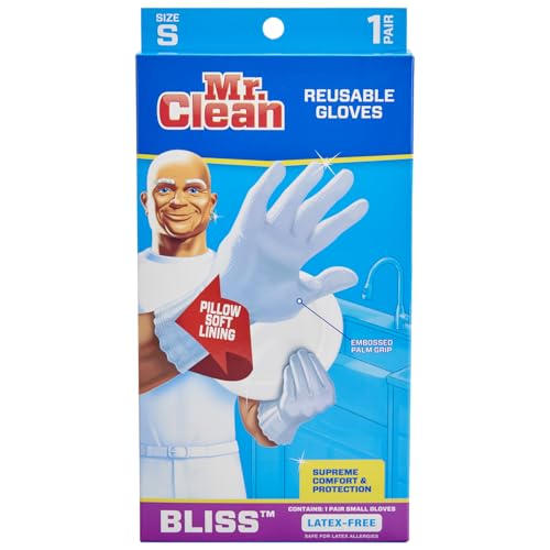 Guantes Mr. Clean Bliss 243032, Pequeños, Sin Látex, Vinilo, Ultra Absorbentes, Antideslizantes con Agarre en Espiral - imagen 3