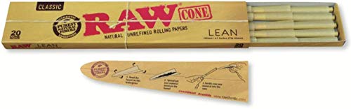 Conos Preenrollados RAW Classic Naturales Sin Refinar - 20 Conos por Paquete - Tamaño Lean (1 Paquete) - imagen 2