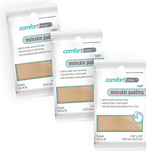 Almohadillas Super Moleskin Comfort Zone para pies, protegen áreas sensibles de la fricción, color marrón claro, paquete de 3 unidades. - imagen 5