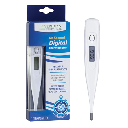 Termómetro Digital Veridian | Lectura en 60 Segundos | Alerta de Fiebre + Memoria | Punta Rígida Clínica | Resistente al Agua y Fácil de Limpiar | - imagen 5