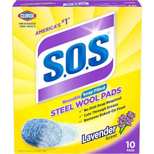 Pads de Jabón de Acero S.O.S, Lavanda, Paquete de 10 Unidades - imagen 1