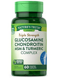 Complejo de Glucosamina, Condroitina y MSM de Nature's Truth | 60 Tabletas | Con Cúrcuma | Fórmula Triple Fuerza | Suplemento Sin OGM y Sin Gluten - imagen 1
