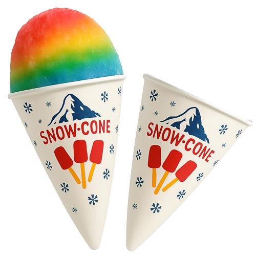 Vasos de Papel para Nieve Concession Essentials, 6 oz, Recubiertos de Cera, Impermeables, 100 Piezas para Hielo Raspado y Dispensador de Agua - imagen 4
