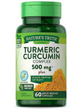 Suplemento Complejo de Cúrcuma Curcumina con Extracto de Pimienta Negra Nature's Truth | 60 Cápsulas | Sin OGM y Libre de Gluten - imagen 1