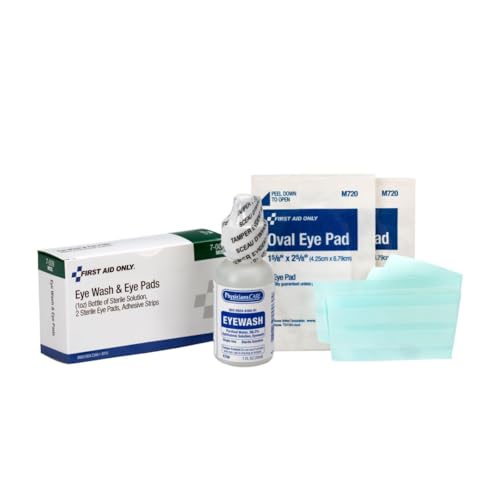 Kit de Lavado Ocular First Aid Only de 5 Piezas con Almohadillas Ovaladas, Tiras Adhesivas y Lavado Ocular de Emergencia - imagen 1