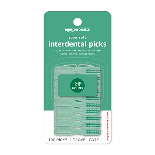 Picks Interdentales Super Suaves Basics para Remover Placa y Limpiar Dientes, Incluye Estuche de Viaje, 100 Piezas - imagen 3