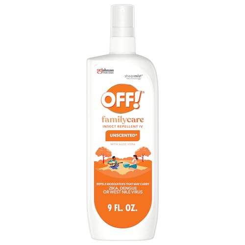 OFF! Repelente de Mosquitos y Garrapatas para la Familia, Spray Insecticida 7% DEET, Sin Fragancia con Aloe Vera, 9 Oz - imagen 5