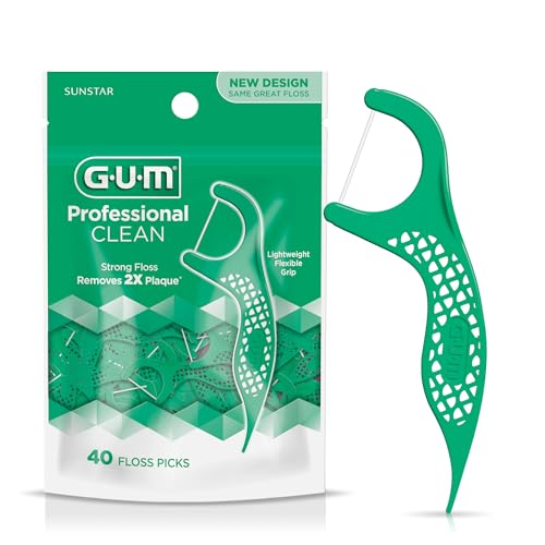 Hilo Dental GUM Professional Clean, 40 Piezas, Con Mango Antideslizante, Sabor a Menta Fresca, Resistente al Desgarro - imagen 5