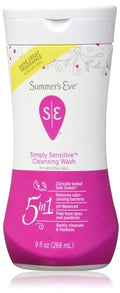 Jabón Limpiador Intimo Simply Sensitive de Summer's Eve, 9 Onzas, pH Balanceado, Hipoalergénico, para Piel Sensible, Elimina Olores - imagen 1