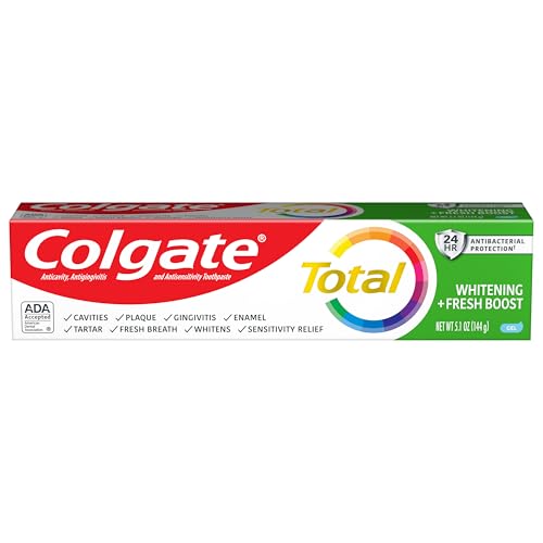 Pasta de Dientes Colgate Total Whitening + Fresh Boost, 10 Beneficios, Combate Bacterias, Refresca Aliento, Blanquea Dientes, Sabor Menta, 1 Paquete, - imagen 5