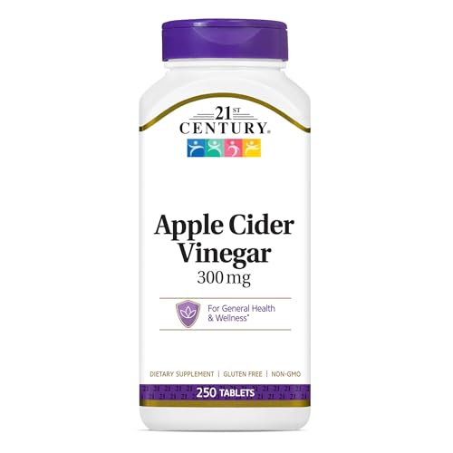 Tabletas de Vinagre de Sidra de Manzana 300mg, 250 Contenido - 21st Century - imagen 1