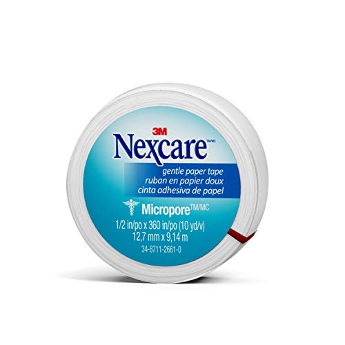 Cinta Micropore Nexcare de Papel Suave 1/2 Pulgada x 10 yd (1 Rollo) – Cinta Quirúrgica Hipoalergénica y Transpirable para Piel Sensible y Vendajes - imagen 5