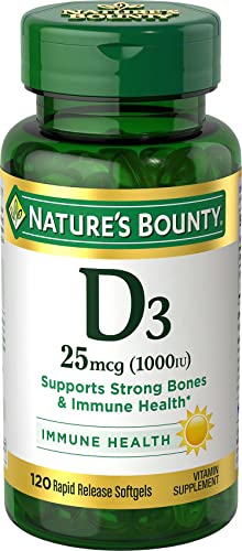 Suplemento de Vitamina D3 de Nature's Bounty, Apoya el Sistema Inmunológico y la Salud Ósea, 1000UI, 120 Gelatinas Blandas - imagen 6