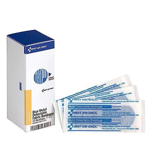 First Aid Only FAE-3010 Refill de Vendajes Detectables de Metal Azules, 1 x 3 Pulgadas, Paquete de 25 - imagen 5